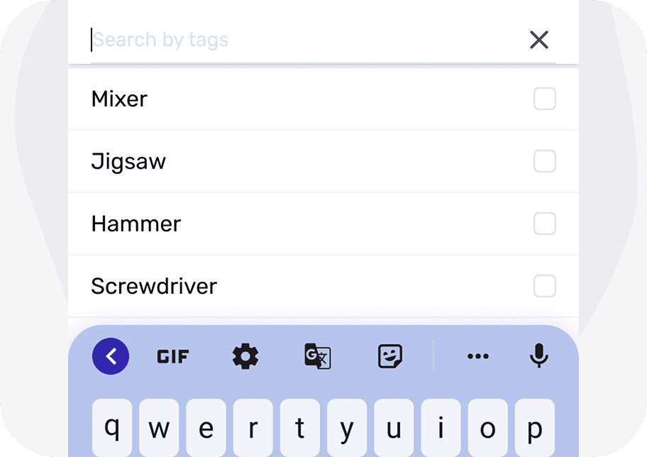 Quick tool search