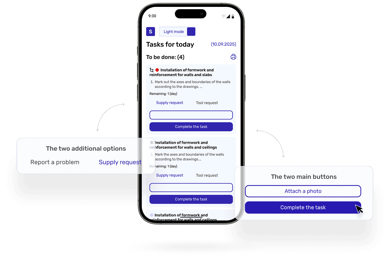Версия lite приложения work'n'roll для еще более удобного пользования на объекте​