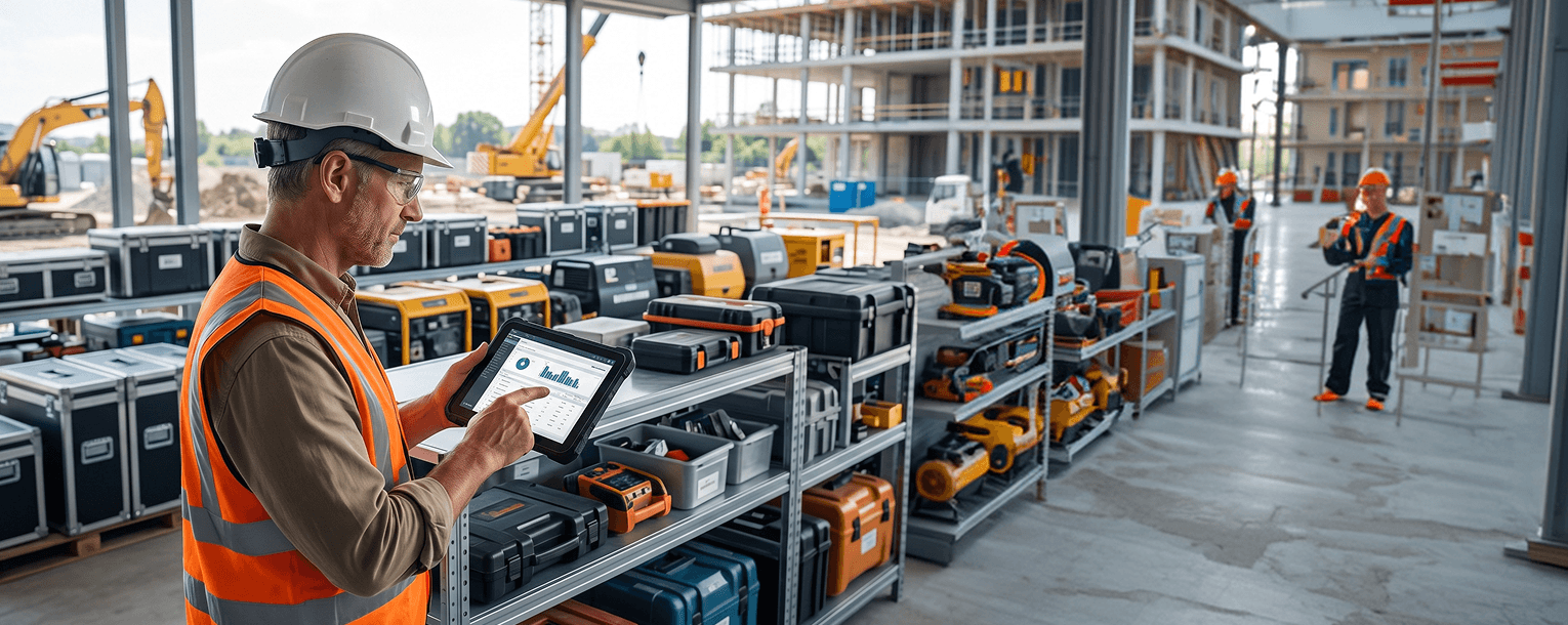 Equipment register and fixed assets on a construction site